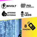 Cortina Led Decoração 3x3 Metros 110v/2 Branco Quente 127/220V
