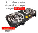 Fogão Fogareiro 2 Bocas Elétrico 2000w Fogão Cooktop Portáti Cor Preto