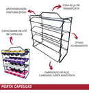 Suporte Porta 40 Cápsulas Café 3 Corações Premium Preto