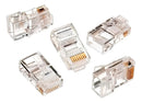 Pacote C/10 Conector Rj45 Cat5e Banho De Ouro Cabo Rede - LINK+