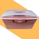 Maleta De Manicure Utensílio Costur Rosa Reforçada E Grande