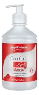 Gel Lubrificante Íntimo Comfort Lub Morango 500g | Base D’Água Para Massagem intima