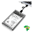 Case para HD Slim Externo Usb 3.0 Computador Ssd Hdd Sata 2.5 Notebook PC PS4 Transparente
