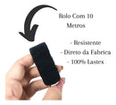 10 Rolos Fio Laxtex Elástico 10m São José 0,8mm Cor Preto Desenho do tecido Liso
