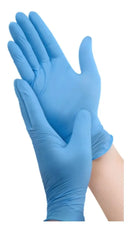 Luvas descartáveis antiderrapantes Inoven Nitrílica cor azul tamanho M de nitrila x 100 unidades