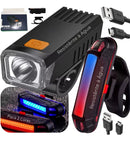 Kit Lanterna E Farol A Prova D'água Bicicleta Luz Ultra Preto