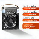 Ventilador Umidifcador Preto Ar Condicionado De Mesa Led Usa Gelo Turbomix