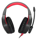 Fone de ouvido over-ear gamer Onikuma K1-B black e red com luz LED