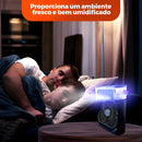 Ventilador Umidifcador Preto Ar Condicionado De Mesa Led Usa Gelo Turbomix