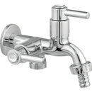 Torneira Jardim Tanque Maquina De Lavar Dupla 2 Saídas 1/4 De Volta Econômica Raro Metais Abs Cromado Cor Prateado