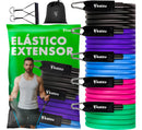 Kit Extensor 11 Peças Treino Elástico Ultra Band Academia Em Casa Super Fisioterapia Exercícios + Suportes Tubing