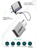 Cabo Adaptador Ugreen OTG Usb 3.0 Para Usb-C Tipo-C Com Chaveiro