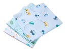 Kit 3 Cueiro Manta Flanelado Bebê Infantil Algodão Estampado Cor Azul Cor