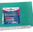 Kit Estilete Bisturi + Base Corte A3 45x30 + Régua Aço 30 Cm Cor Verde