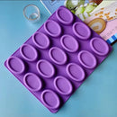 Forma De Silicone Sabonete Oval 15 Cavidades Saboaria Vela Cor Roxo