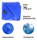 Lona Caminhão Azul 75grs P/m2 3x4 Cobrir Carga Starfer