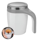 Caneca Térmica Copo Magnética Mixer Café Inox Misturador Cor Branco Liso 380mL