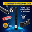 Caneta Laser Verde HW Alta Potência Recarregável 50km + Estojo Luxo, Trava Segurança e Ponteira Efeito – Uso Profissional