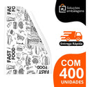 Papel Acoplado Lanches  Frios Delivery 30x38  C/ 400 Preto Diversos