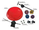 Kit 4 Beyblade Metal Led + Lançador + Arena Azul/vermelho