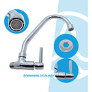 Torneira Bica Móvel De Cozinha Parede Alavanca 1/4 Acabamento Cromada Cor Prateado