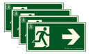 Kit 4 Placas Fotoluminescentes Saida A Direita S1 Rota Fuga