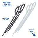 Abraçadeira De Nylon 4,8x300mm Com 100 Unidades Flex Lotus Cor Preto