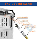 Kit Gas Encanado Mangueira 1mt+registro+adaptador Macho