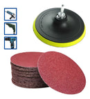 10 Discos De Lixa Velcro 125mm + Suporte Furadeira Lixadei 120
