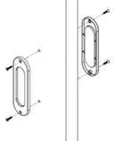 Par Puxador Concha Embutir Porta Janela De Correr L. Oxidado