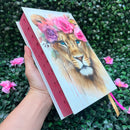 Bíblia Sagrada Leão Feminina Capa Dura Com Harpa E Índice Letra Média Versão Arc Filha Do Rei Rosa Evangélica Jovem Flores Fé