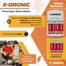 Carregador De Pilhas E Bateria Com 4 Pilhas AA Recarregaveis Universal Bivolt Marca X-Dronic