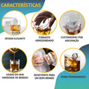 Jogo Copos Whisky Conjunto Kit 6 Peças Copo De Vidro 330ml Redondo Baixo Drinks E Bebidas Bar Uísque Velas