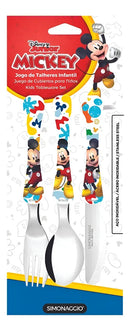 Conjunto De Talheres Personagens Infantil Garfo Faca Colher Cor Mickey