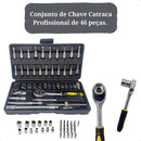 Kit Chaves Canhão Catraca Reversível Soquetes Profissional