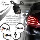 Câmera De Re Automotiva Hd Infravermelho Visão Noturna Colorida Universal Veicular Carro Borboleta 2 Em 1 A Prova D'agua