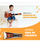 Mini Violao Infantil Brinquedo Ukulele Cordas Aço C/ Palheta Cor Marrom