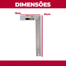 Esquadro Marceneiro Carpinteiro Alumíno Leve 12 Pol Starfer Cor Prata