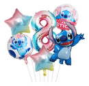 Kit 6 Balões Metalizado Lilo Stitch Estrela Tie Dye Número Número 8