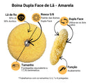 Kit Polimento 2 Boinas Dupla Face 7 Polegadas mas Adaptador cor Amarelo Bege
