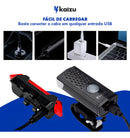 Kit Lanterna e Farol Para Bicicleta Luz Com LED Monster Ultra 3 Modos Iluminação Lumens Recarregável Bivolt Com Pisca Traseiro Portátil Kaizu cor preto