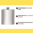 Cantil Inox Frasco 230ml Garrafa Whiskeira Whisky Bolso Bar Cor Prateado