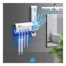 Suporte Porta Escova Dentes Dipenser Pasta Esterelizador Uv Bargas