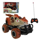 Carrinho de controle remoto dinossauro monster big foot 4x4 cor marrom
