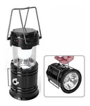 Lanterna Recarregável Led Lampião Solar Camping Pesca Cor Preto Fluoreled