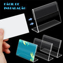 Porta Etiqueta Display Acrílico Cristal 2mm Kit 50 Un