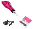 Lixadeira Elétrica Motor Unha Motorzinho Portátil Gel Cor Rosa-chiclete