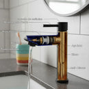 Torneira Para Banheiro Preto Fosco Monocomando Água Fria Aço Inox Instalação Em Bancada Compatível Com Cuba De Sobrepor Design Moderno Minimalista Bica Baixa Com Arejador FC-61 Via Flix