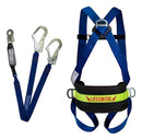 Cinto trabalho em altura 3 pontos e talabarte duplo abs cor azul tamanho único e ajustabel Life