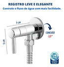 Ducha Higiênica Em Abs Luxo Acionamento 1/4 Volta Cromado Metais e Cia